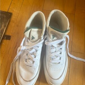 Reebok White and Green Sneakers